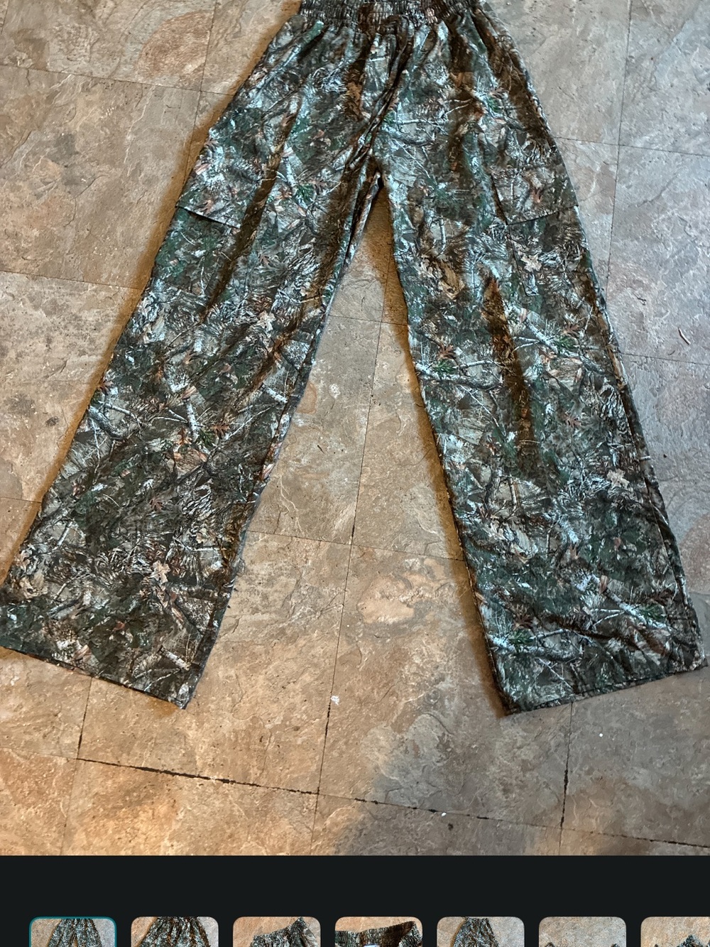 Woman’s Cargo Pants in Camouflage Green